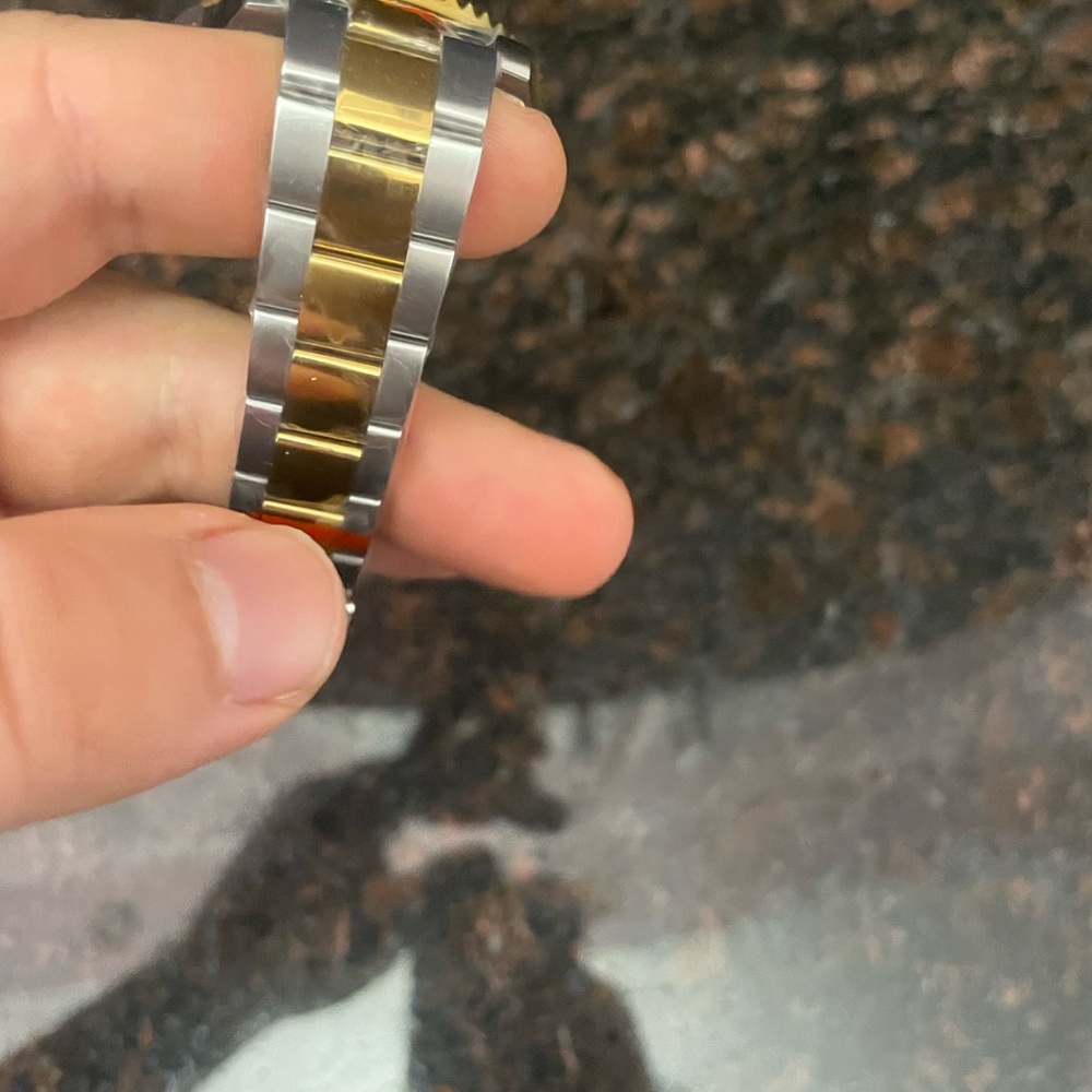 Two-Tone Stainless Steel Watch with Black Dial - Picture 5 of 6